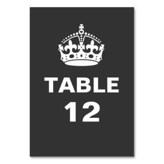 Gray Royal Crown Tischnummer