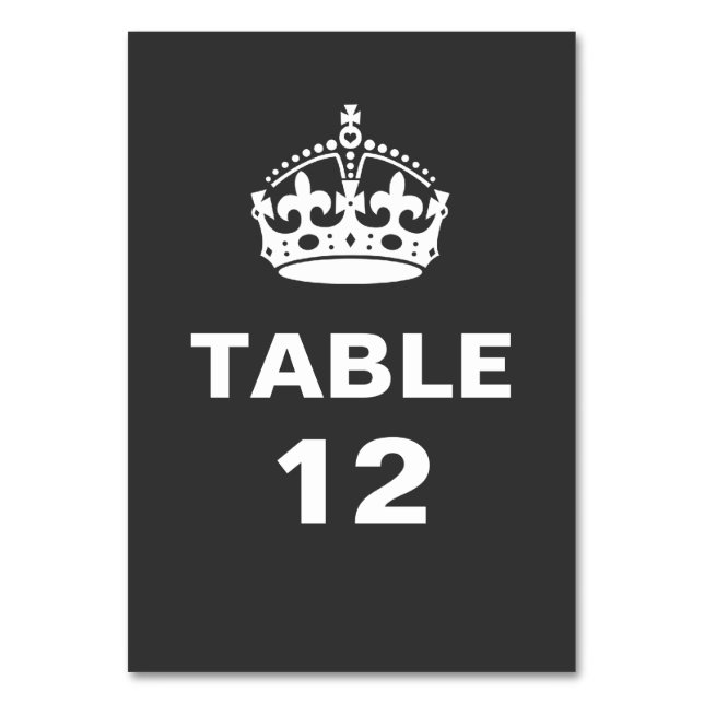 Gray Royal Crown Tischnummer (Vorderseite)
