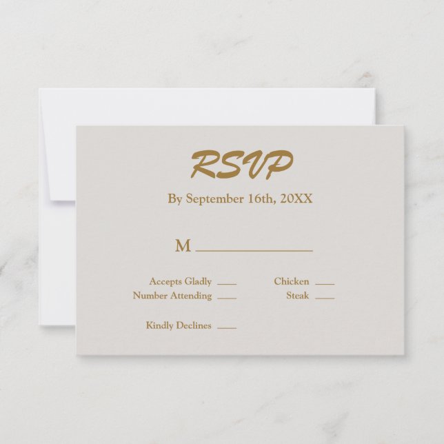 Gray RSVP Card Karte (Vorderseite)