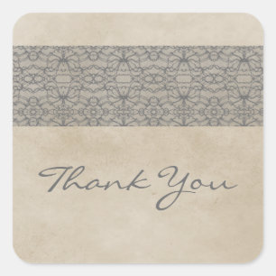 Gray Rustic Lace Danke Stickers