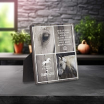 Gray Rustic Wood Horse Memorial Foto Collage