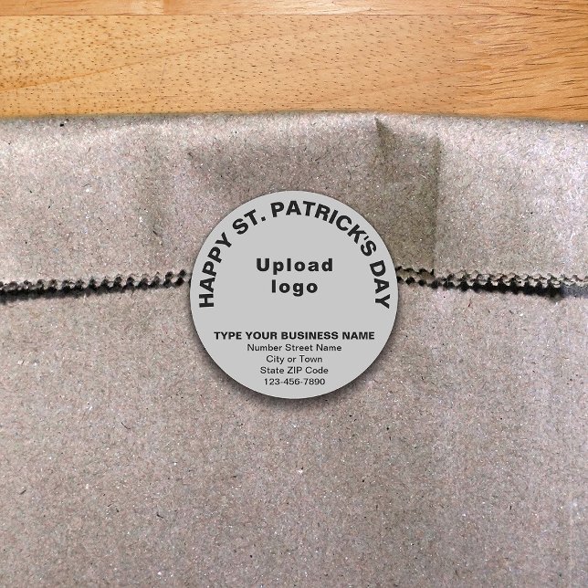 Gray Saint Patrick Business Round Sticker (Von Creator hochgeladen)