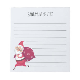 Gray Santa's Nice List Notizblock