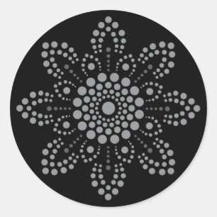 Gray Scale Round Mandala Template Sticker