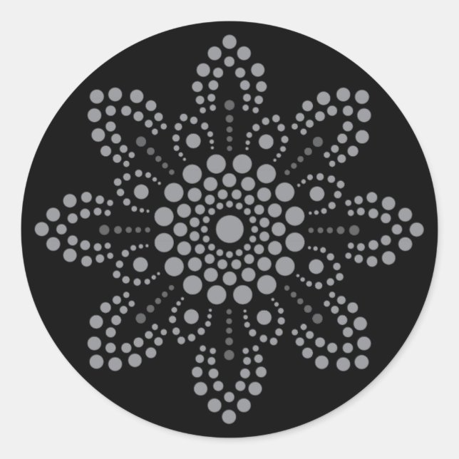 Gray Scale Round Mandala Template Sticker (Vorderseite)