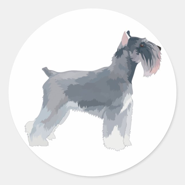 Gray Schnauzer Runder Aufkleber (Vorderseite)