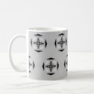 Gray Schwarz-Weiß-Schildkrötenherzen Kaffeetasse