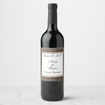 Gray Scottish Wedding Wine Label