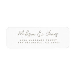 Gray Script Elegant Wedding Rücksendeadresse