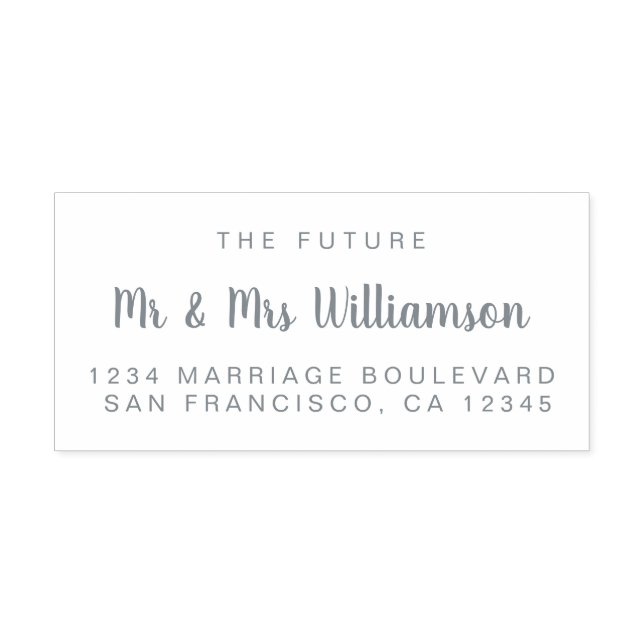 Gray Script Future Mr. Wedding Rücksendeadresse Permastempel (Design)