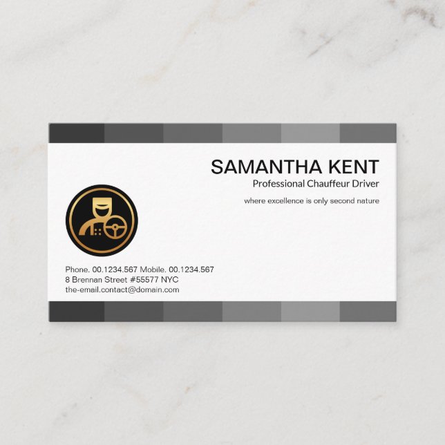 Gray Shade Stripes Personaleinstellung Visitenkarte (Vorderseite)