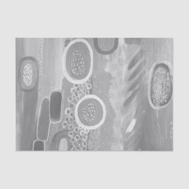 Gray Shades Abstrakt Art Tissue Paper Seidenpapier (Vorderseite)