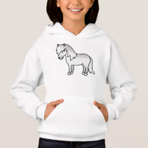 Gray Shetland Pony Niedlicher Cartoon Illustration Hoodie
