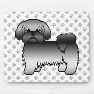 Gray Shih Tzu Niedlich Cartoon Dog Illustration Mousepad