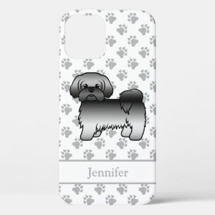 Gray Shih Tzu Niedlich Cartoon Dog & Name Case-Mate iPhone Hülle