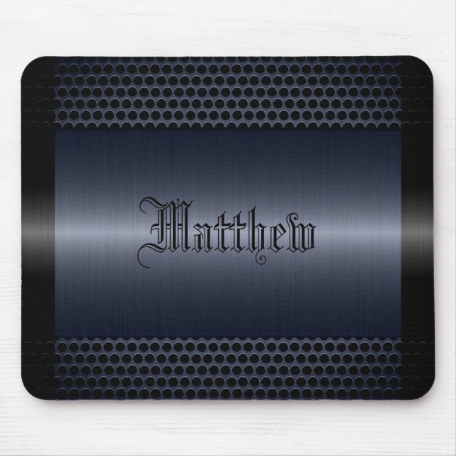 Gray Shiny Stainless Steel Metal Look Mousepad (Vorne)