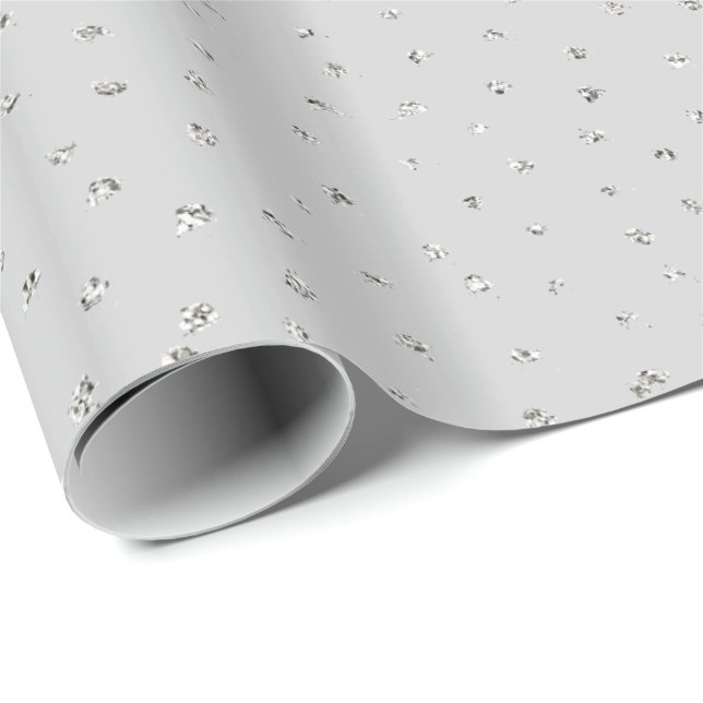 Gray Silver Confetti Geschenkpapier (Rolleneckpunkt)