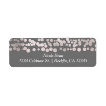 Gray Silver Dots Elegante Glam Wedding Einladung