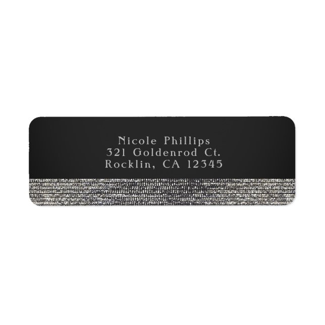 Gray & Silver Modern Glam Sequins Chic Einladung (Vorne)
