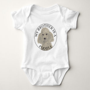 Gray Silver Poodle Dog Baby Strampler