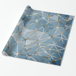 Gray Silver Triangle Diamond Blue Hexagon Geometr Geschenkpapier