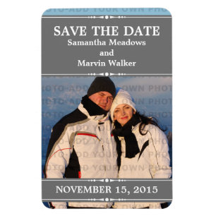 Gray Simple Chic Foto Save the Date Magnet