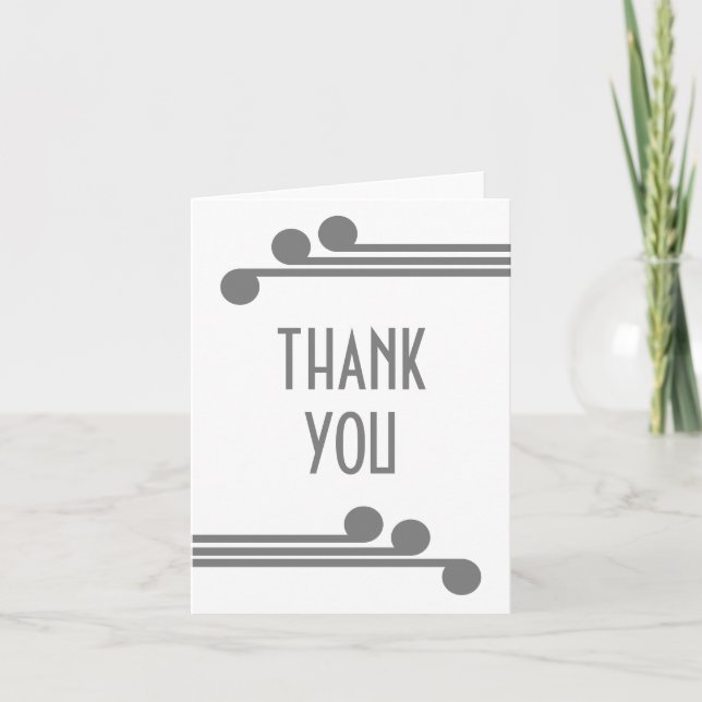 Gray Simple Deko Chic Dankeschön Card Dankeskarte (Vorderseite)