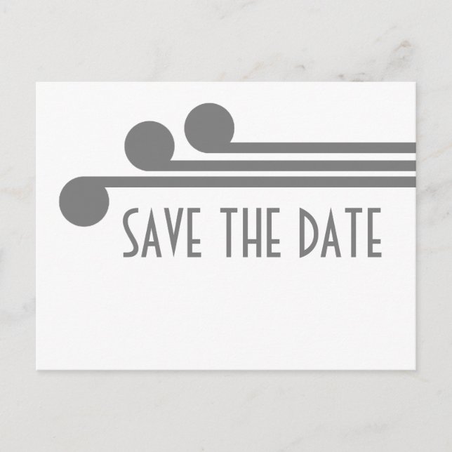 Gray Simple Deko Chic Save the Date Postkarte (Vorderseite)
