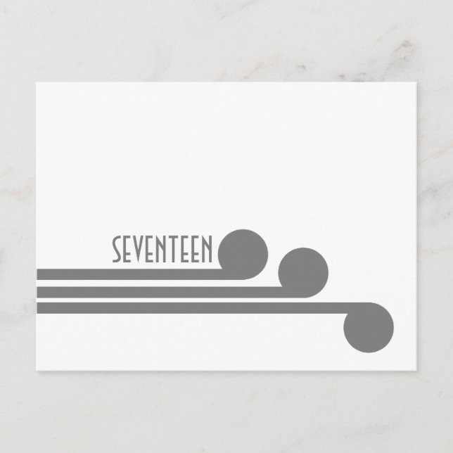 Gray Simple Deko Chic Tischnummer Postcard (Vorderseite)