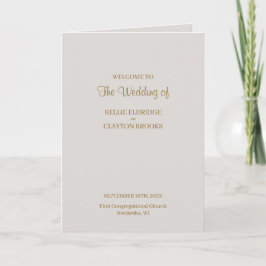 Gray Simple Wedding Folding Program Programm