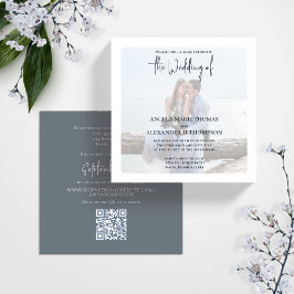 Gray Simple Wedding Foto Template Einladung
