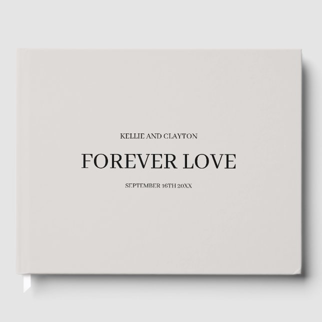 Gray Simple Wedding Gästebuch (Vorderseite)