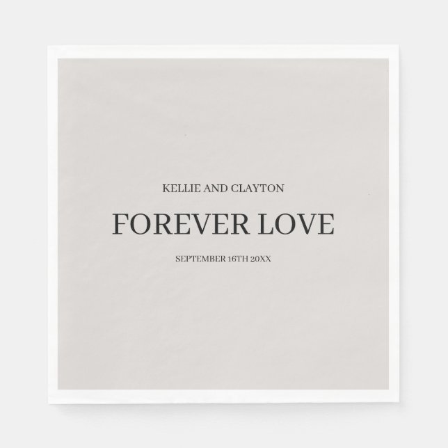 Gray Simple Wedding Napkins Serviette (Vorderseite)