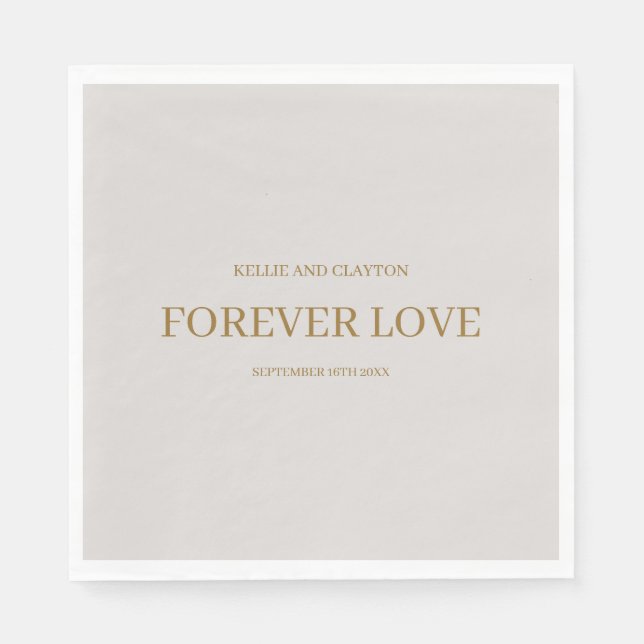Gray Simple Wedding Napkins Serviette (Vorderseite)