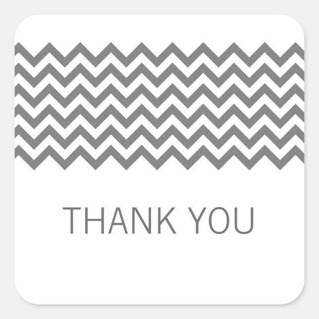 Gray Simple Zickzack Danke Stickers (Vorderseite)