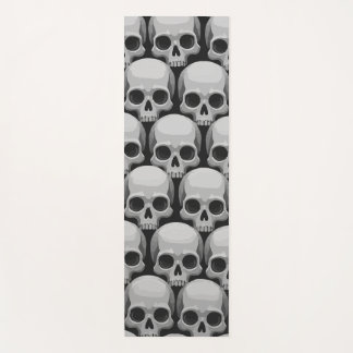 Gray Skull Pattern – Minimal Gothic Design Yogamatte