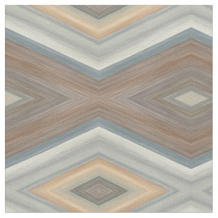 Gray Slate Blue Beige Brown Funky Raute Pattern Stoff