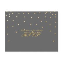 Gray & Small Gold Confetti UAWG Wedding Postcard
