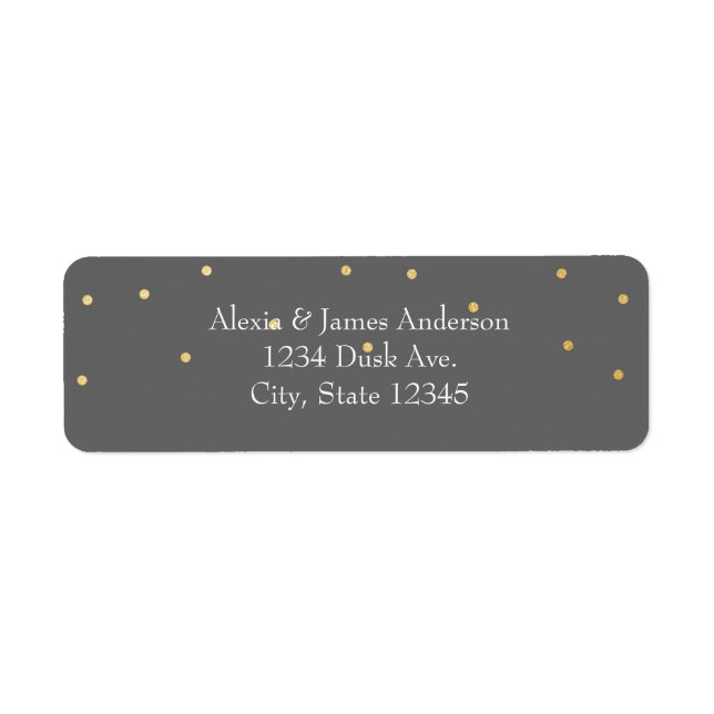 Gray Small Gold Foil Elegante Einladung Labels (Vorne)