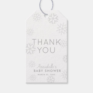 Gray Snowflakes Baby seine kalte Außenwelt Danke Geschenkanhänger