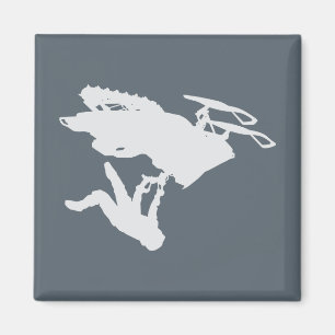 Gray Snowmobiler Magnet