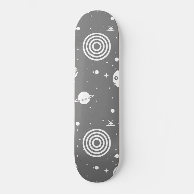 Gray Space Stuff Skateboard (Vorderseite)