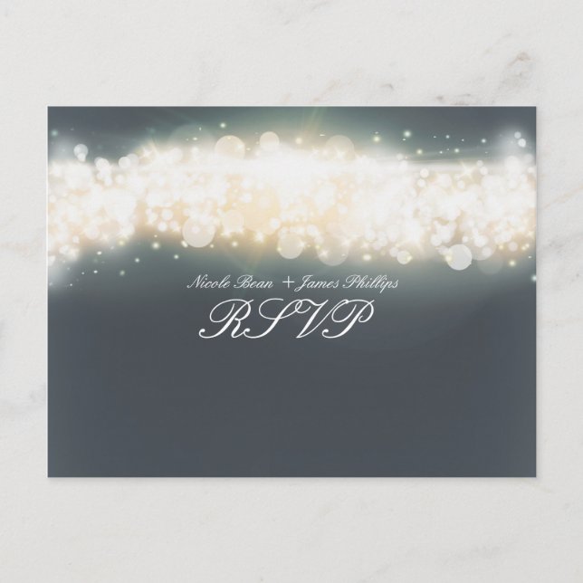 Gray Sparkle Light Blast UAWG Wedding Postcard Einladungspostkarte (Vorderseite)