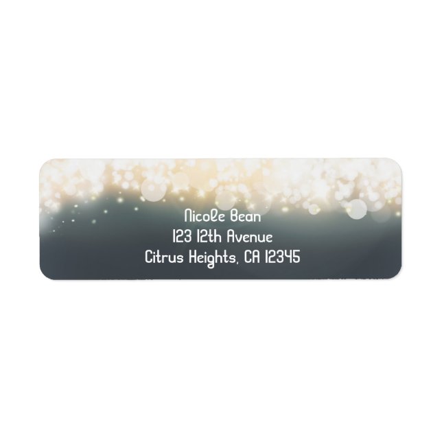 Gray Sparkle Lights Sky Blast Party Address Labels (Vorne)