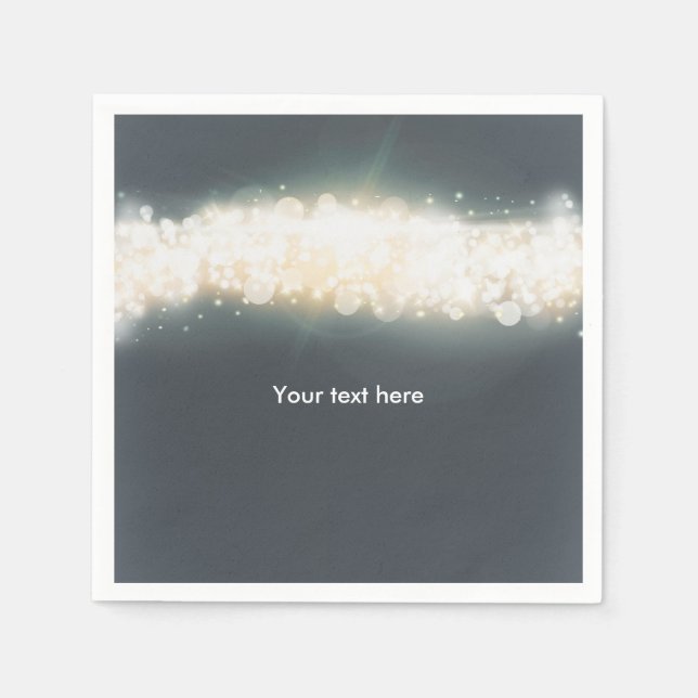 Gray Sparkle Lights Sky Blast Wedding Napkins Serviette (Vorderseite)