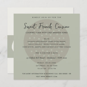 GRAY SPOON FORK COOKING CLASS EINLADEN VORLAGE