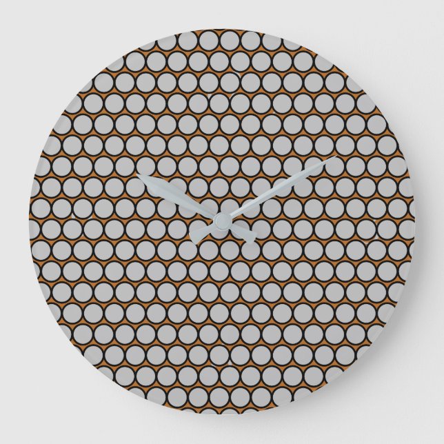 Gray Spots mit warmen Tan Background Große Wanduhr (Vorderseite)