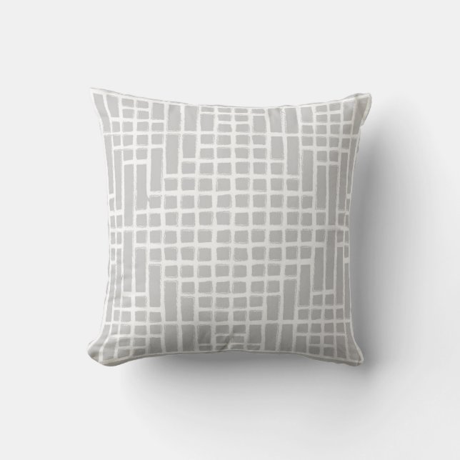 Gray Square Pattern Kissen (Vorderseite)