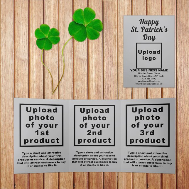 Gray St. Patrick's Day Business Trifold Card Dreifach Gefaltete Karte (Gray St. Patrick's Day business trifold card)