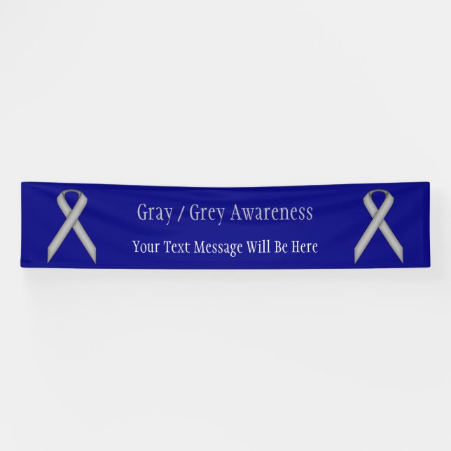 Gray Standard Ribbon von Kenneth Yoncich Banner (Horizontal)